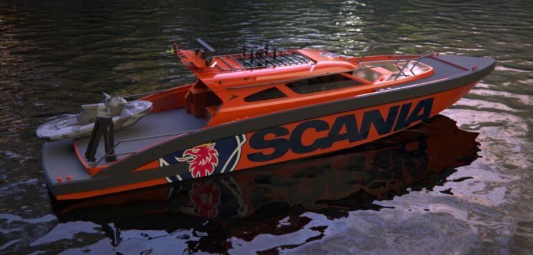 Hybrid interceptor vessel from Scania and Marell Boats