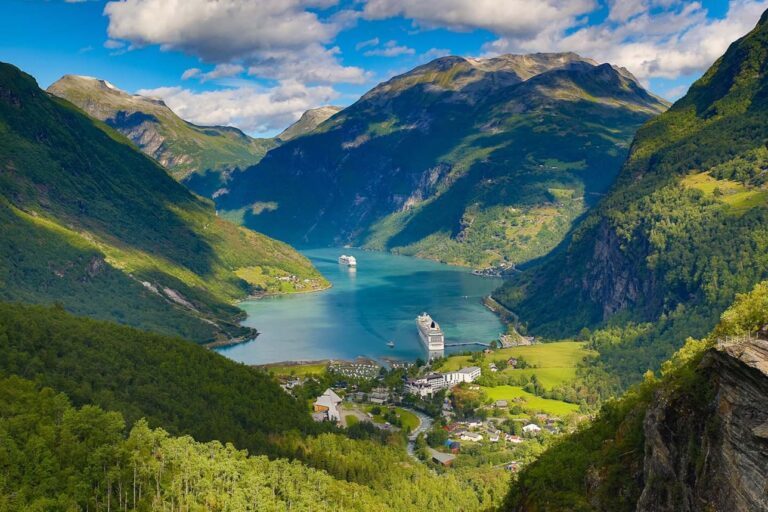 Aerial view of Norway's World Heritage fjords.