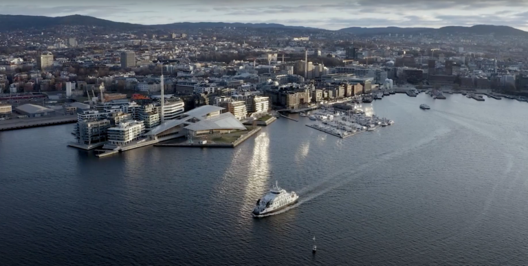 VIDEO: SEAM and Danfoss retrofit AC drives to electrify passenger ferries in Oslo Fjord An aerial shot of Norled’s electric Nessoden ferries cruising out of the port of Oslo.