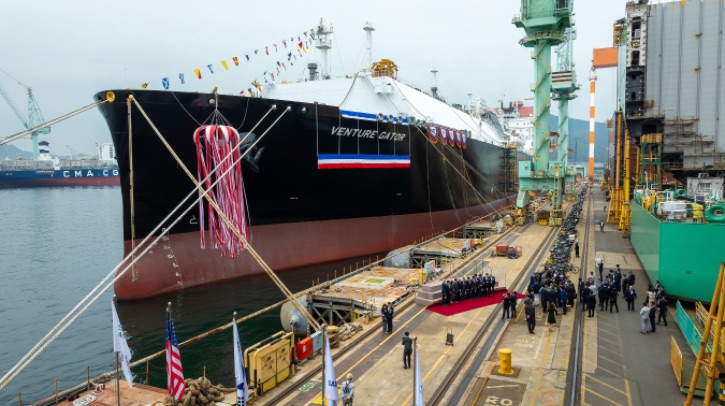Venture Global launches first vessel from LNG fleet Venture Global has launched its first liquefied natural gas (LNG) vessel, the Venture Gator, at a ceremony at the Samsung Heavy Industries shipyard in Geoji-si, South Korea.