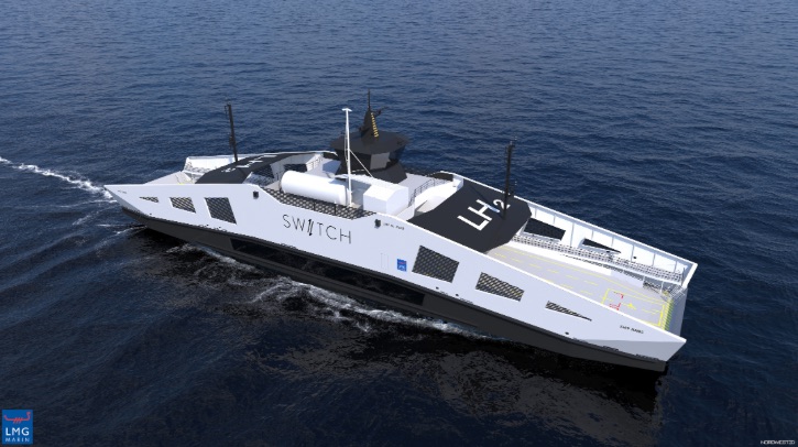 Switch Maritime to build hydrogen-powered ro-pax ferry for US operation In collaboration with LH2 Shipping and LMG Marin in Norway, Switch Maritime will commence the US construction of the existing 80-car, 300-passenger RoPax vehicle ferry design (DNVGL-classed) that is successfully operating in Norway on liquid hydrogen (LH2) fuel.