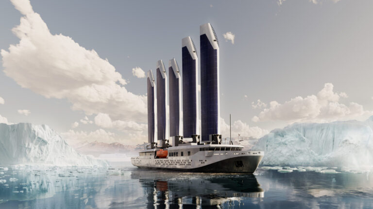 Keel-laying ceremony for sustainable polar expedition vessel.