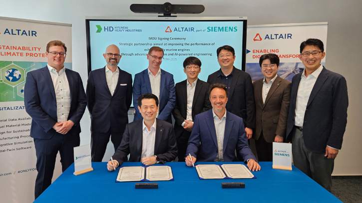 Altair and HD Hyundai Heavy Industries to decarbonize marine engines with AI and simulation Computational intelligence company Altair has signed a memorandum of understanding (MOU) with the Engine Research Institute at HD Hyundai Heavy Industries to improve the performance of eco-friendly marine engines and power AI-driven development initiatives.