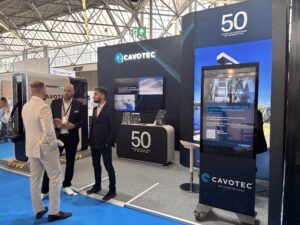 Cavotec is live on the show floor today, presenting its MCS Manual Dispenser, built for the Megawatt Charging System (MCS) and delivering up to 4.5MW (1,500V DC/3,000A).