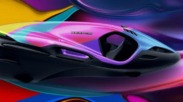 The Seabob F9S model – depicted in a kaleidoscopic range of colors, in which it is available. Credit: Seabob.com