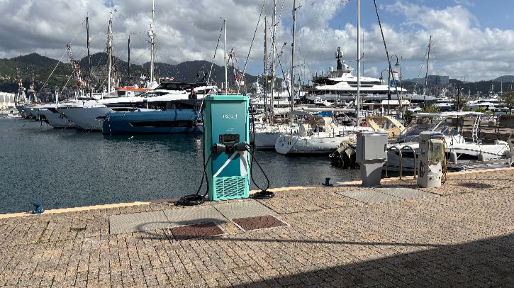 Electrification along Ligurian Coast advances with new marine fast charger at Marina Genova Electrifcation along Ligurian Coast advances with new marine fast charger at Marina Genova.