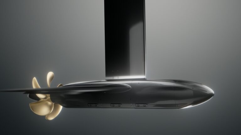 Vessev unveils the VS-Drive modular electric pod propulsion system The submerged VS-Drive electric pod propulsion system from Vesseve, shown in marketing profile promo pic against a grey background